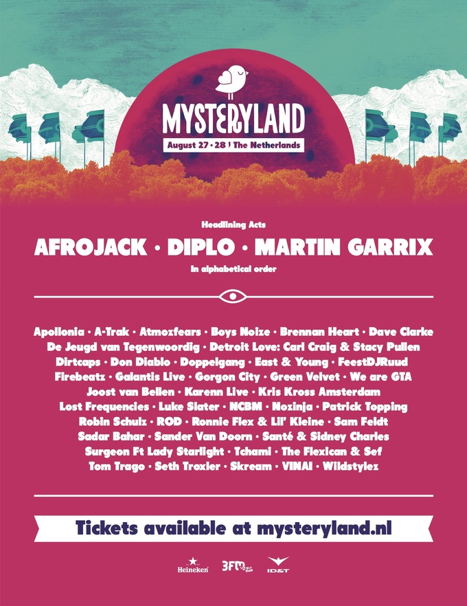 Mysteryland lineup 2016
