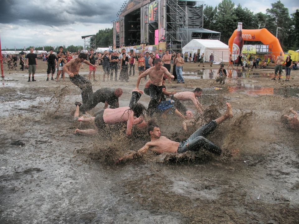 ravers in the mud