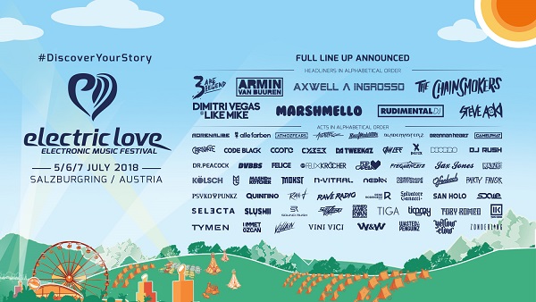 electric love 2018 lineup