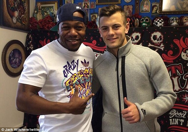 DJ Locksmith with Arsenal player Jack Wilshere