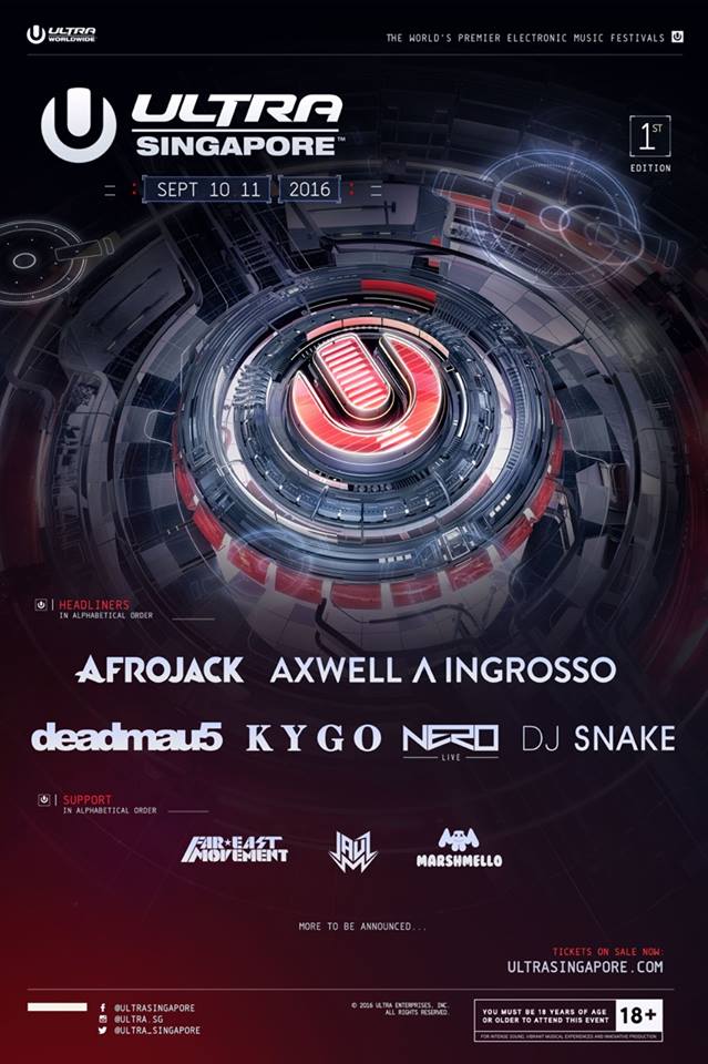 Ultra Singapore LINE UP Phase 1