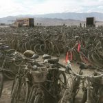 Irresponsible Burning Man attendees left nearly 5,000 bikes, covered in playa dust burning man bikes