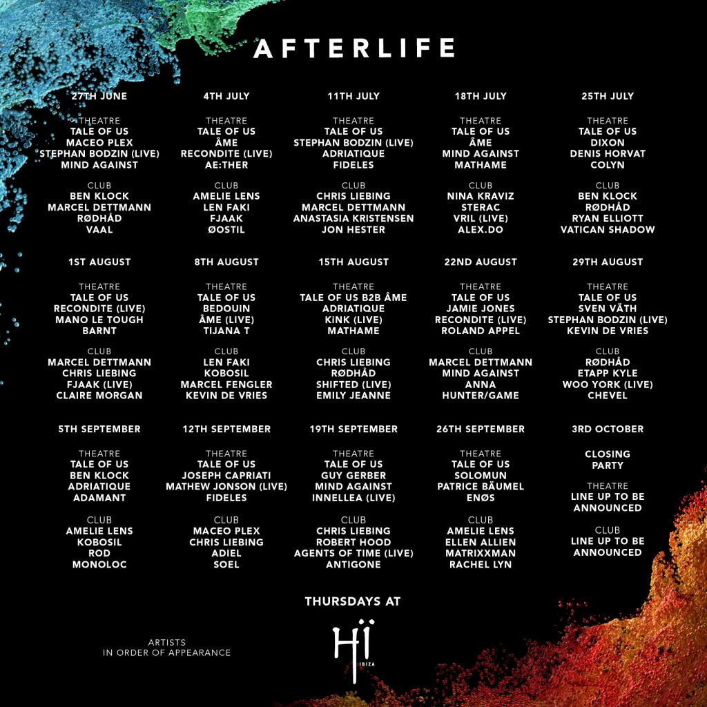 Afterlife revealed their carefully-curated line up for 2019 season at ...
