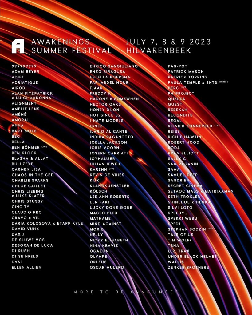 Awakenings Festival 2025 Lineup Tana Franciska