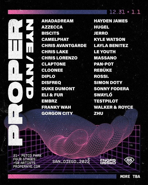 FNGRS CRSSD has announced the phase one lineup for PROPER NYE/NYD