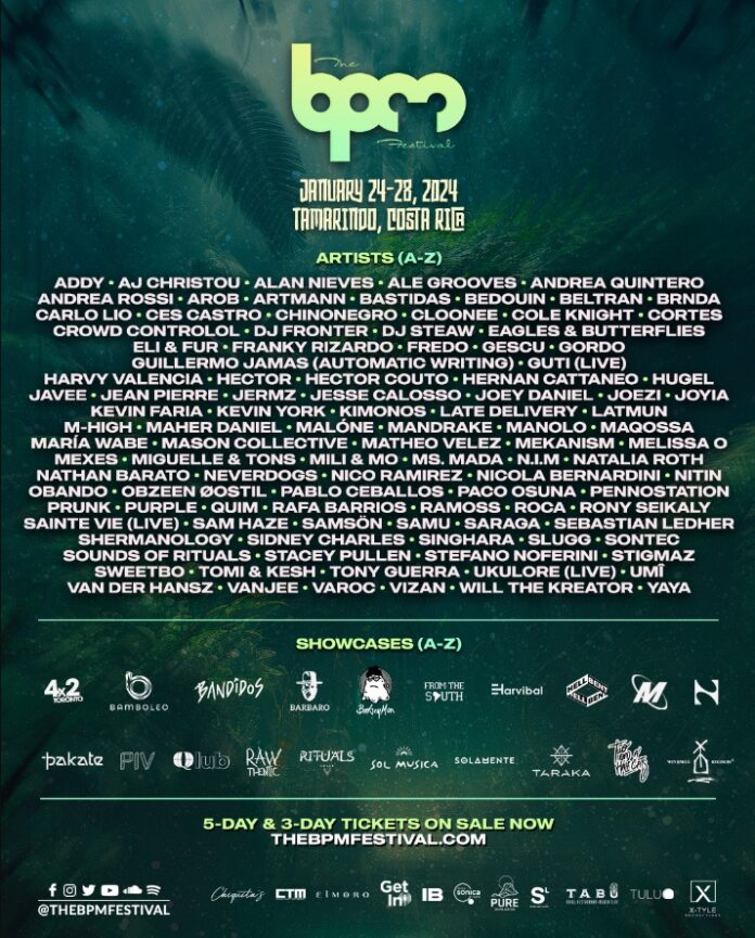 BPM Festival Costa Rica 2024 Unveils Phase 2 Lineup and Daily Schedule