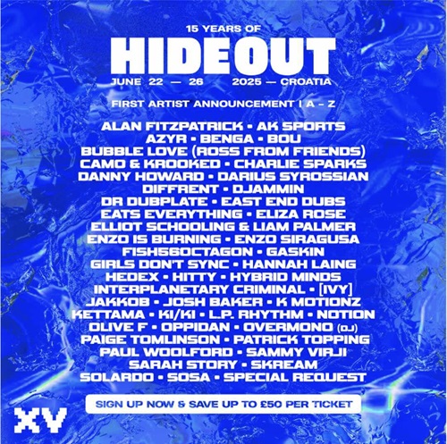 Hideout Festival 2025 lineup