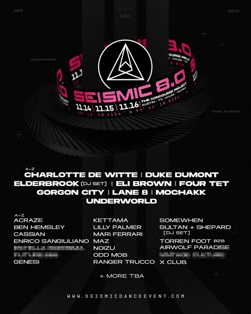 Seismic Dance Event 2025 lineup