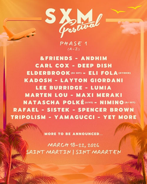 SXM Festival 2026 lineup Phase 1