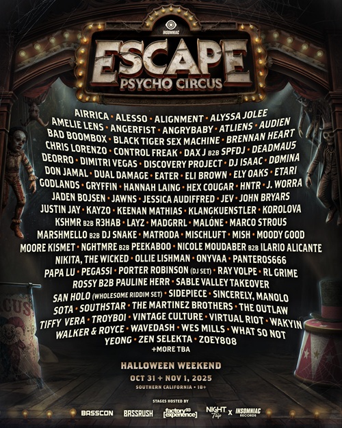 Escape Psycho Circus 2025 lineup