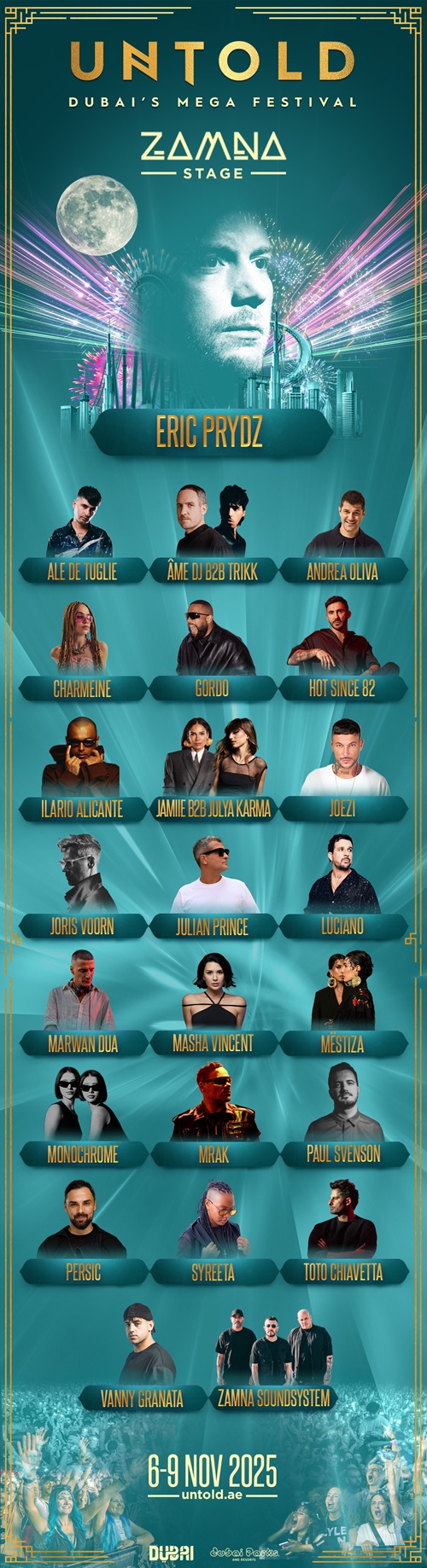 UNTOLD Dubai 2025 Zamna Stage lineup