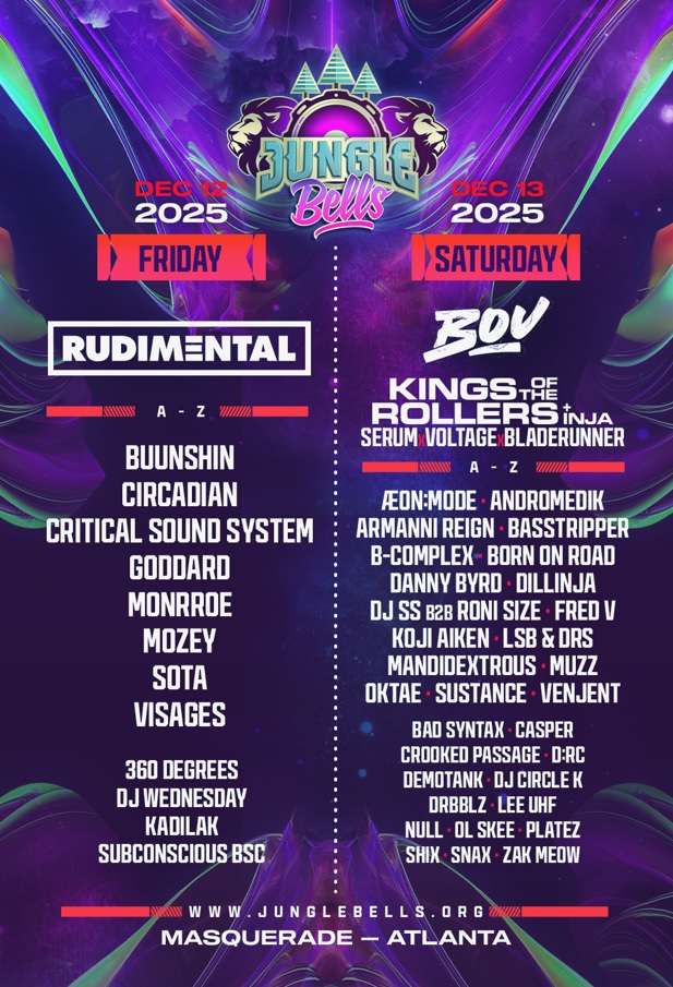 Jungle Bells 2025 Single-Day Lineups