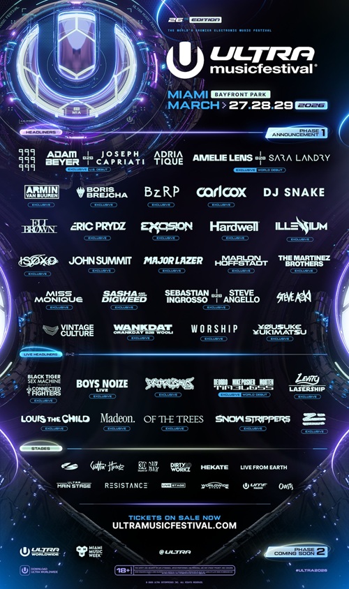 Ultra Music Festival 2026 lineup