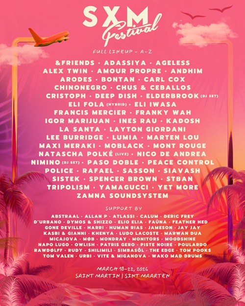 SXM Festival 2026 lineup Phase 2