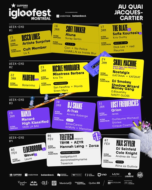 Igloofest Montréal 2026 lineup