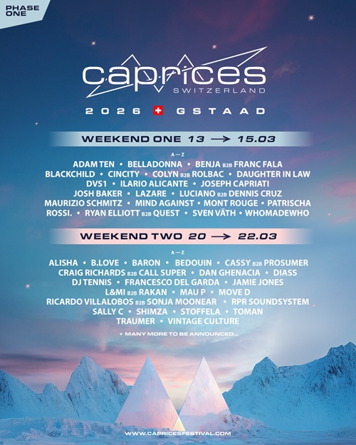 Caprices Festival 2026 lineup Phase 1