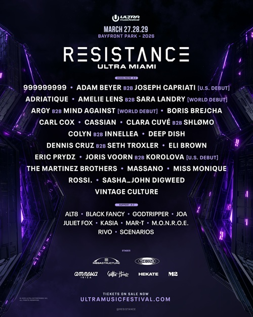 Ultra Miami 2026 RESISTANCE lineup