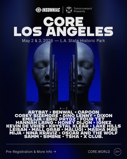 Tomorrowland and Insomniac CORE Los Angeles 2026 lineup