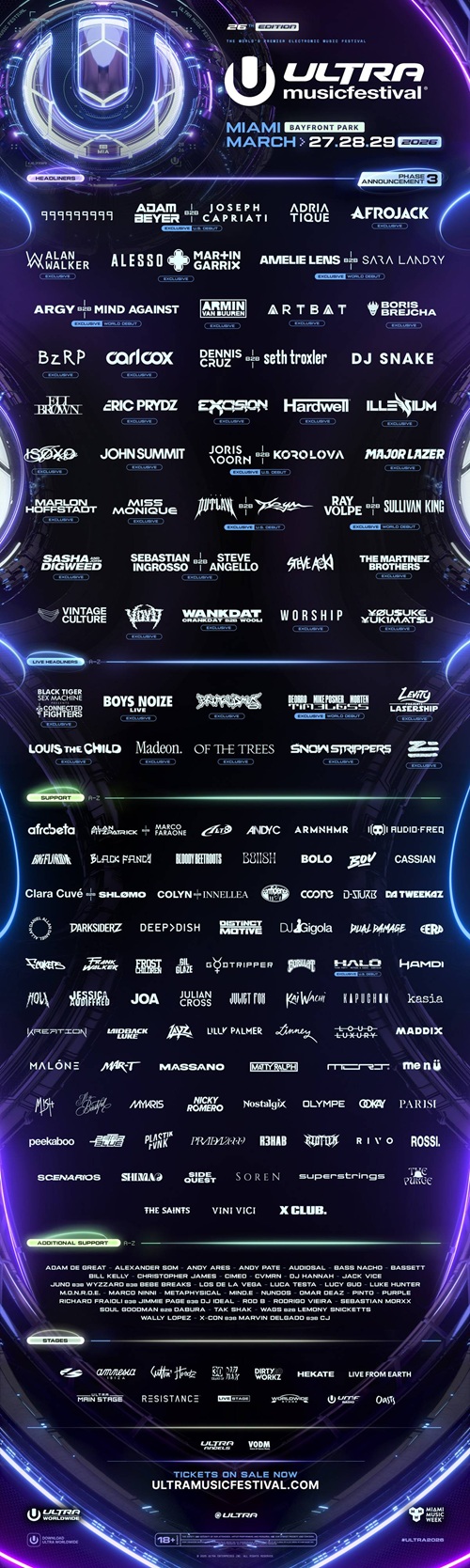 Ultra Miami 2026 lineup