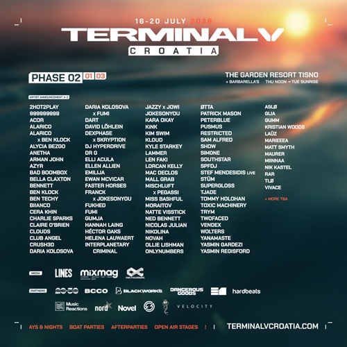Terminal V Croatia 2026 Lineup Phase 2