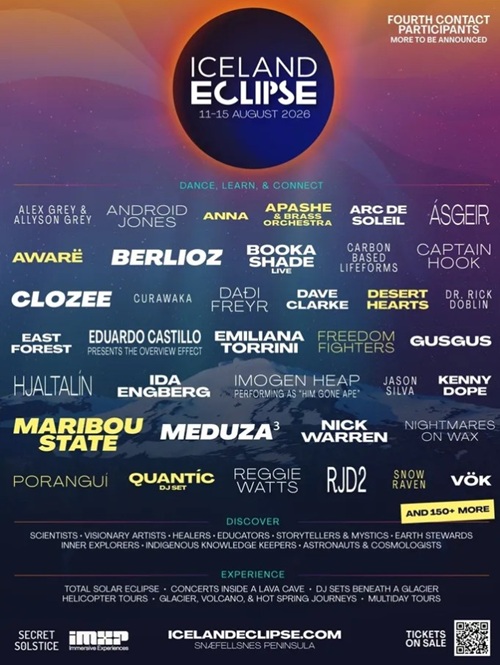 Iceland Eclipse 2026 lineup